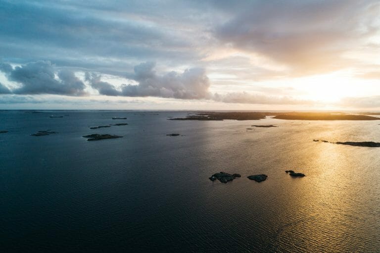 Sunset over the sea